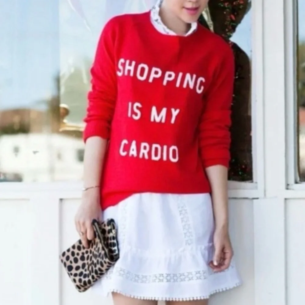 Wildfox Angora Rabbit Hair Sequin Knit Sweater Red SHOPPING IS MY CARDIO Medium